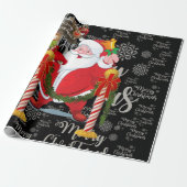 Vrolijk Kerstmis Wrapping Papier Elf Santa (Uitgerold)