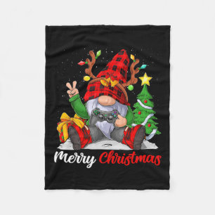 Vrolijk Kerstmis Xmas Gamer Gnome Video Game Boys Fleece Deken
