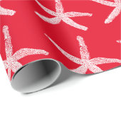 Vrolijk Kerstmis Zeester Rood Wit Blauw Nautisch Cadeaupapier (Rol Hoek)