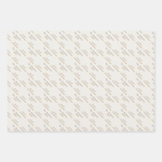 Vrolijk Kerstmis Zilver & Goud Script, Gepersonali Inpakpapier Vel (Voorkant 3)