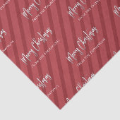 Vrolijk Kerstmis Zilveren Kalligrafie Script Rood Tissuepapier (Detail)