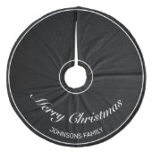 Vrolijk Kerstmis Zwart Minimalistisch Modern Fleece Kerstboom Rok (Voorkant)