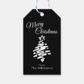 Vrolijk Kerstmis Zwart Moderne Vakantie Cadeaulabel (Voorkant)