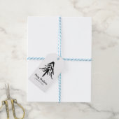 Vrolijk Kerstmis Zwart-Wit Minimalist Cadeaulabel (Met Touw)