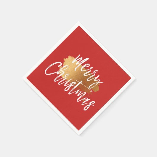 Vrolijk Kerstmishandgeschreven script met goud Servetten (Hoek)