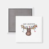 Vrolijk Kerstmismannetje Kerstminnaar Holid Magneet (Voorkant / Achterkant)