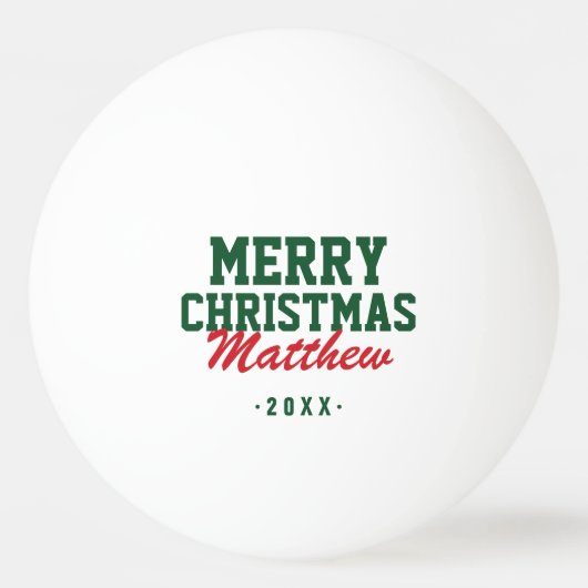 Vrolijk kerstmonogram foto pingpongballen (Voorkant)