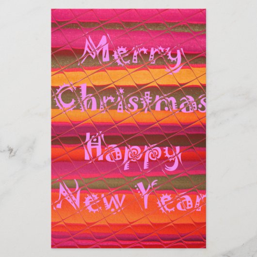 Vrolijk kerstmooi nieuwjaarskleurenontwerp briefpapier (Voorkant)
