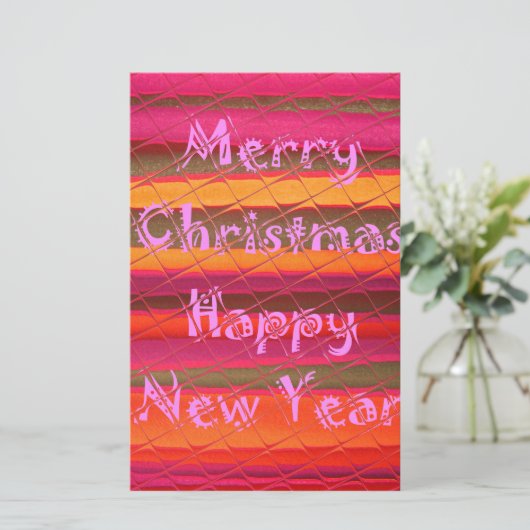 Vrolijk kerstmooi nieuwjaarskleurenontwerp briefpapier (Staand voorkant)