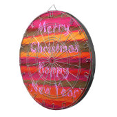 Vrolijk kerstmooi nieuwjaarskleurenontwerp dartbord (Voorkant Rechts)