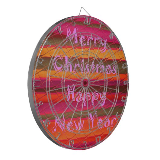 Vrolijk kerstmooi nieuwjaarskleurenontwerp dartbord (Voorkant Links)