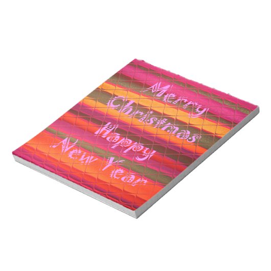 Vrolijk kerstmooi nieuwjaarskleurenontwerp notitieblok (Gedraaid)