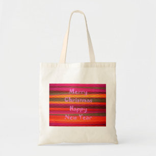 Vrolijk kerstmooi nieuwjaarskleurenontwerp tote bag