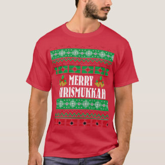Vrolijk kerstmukkah lelijk kerstpatroon t-shirt