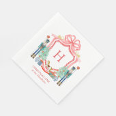 Vrolijk kerstnotenkrakermonogram servet (Hoek)