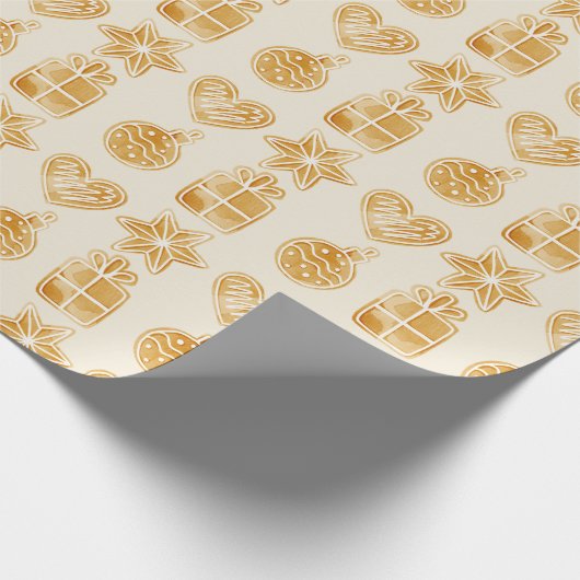 Vrolijk kerstontbijtkoekjes cadeaupapier (Hoek)