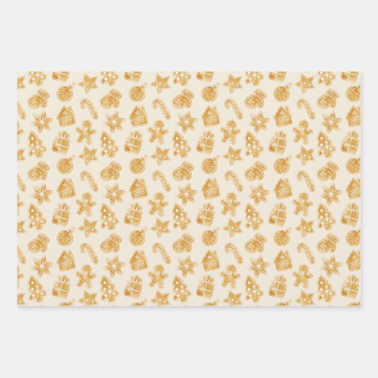 Vrolijk kerstontbijtkoekjes inpakpapier vel (Voorkant)