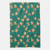 Vrolijk kerstontbijtkoekjes theedoek (Verticaal)