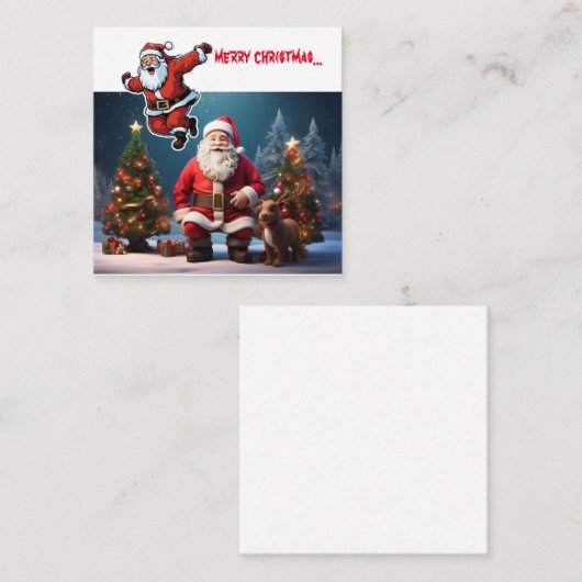 vrolijk kerstontwerp en schilderen contactkaartje (Voorkant / Achterkant)