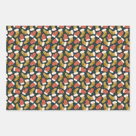 Vrolijk kerstontwerp inpakpapier vel (Voorkant 2)