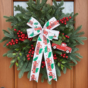 Vrolijk kerstophalen en boom lint