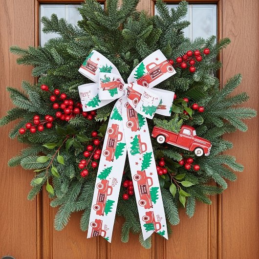 Vrolijk kerstophalen en boom lint