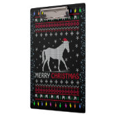 Vrolijk kerstpaard met kerstman klembord (Links)