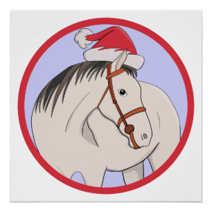 Vrolijk kerstpaard perfect poster