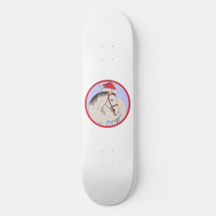 Vrolijk kerstpaard skateboard