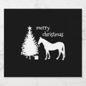 Vrolijk kerstpaard sparkling wijnetiket (Enkel label)