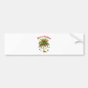 Vrolijk kerstpalmboom licht Hawaïaans tropisch Bumpersticker