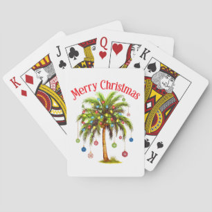 Vrolijk kerstpalmboom licht Hawaïaans tropisch Pokerkaarten