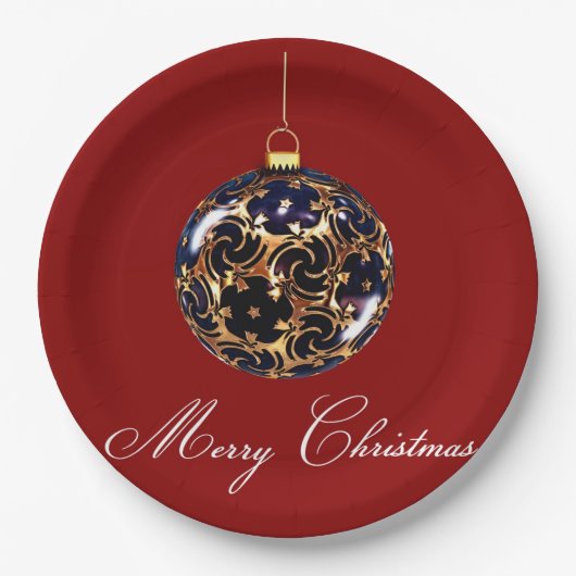 Vrolijk kerstpapier Bord (Voorkant)