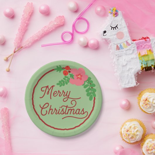 Vrolijk kerstpapier Borden Papieren Bordje (Feest)