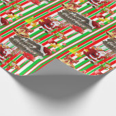 Vrolijk kerstpapier Elf Snowman Cadeaupapier (Hoek)