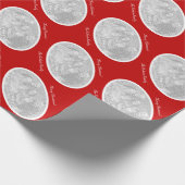 Vrolijk kerstpapier met aangepaste foto. cadeaupapier (Hoek)