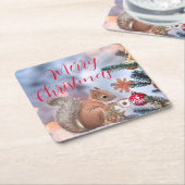 Vrolijk kerstpapier Onderzetter (Schuin)