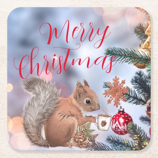 Vrolijk kerstpapier Onderzetter (Voorkant)