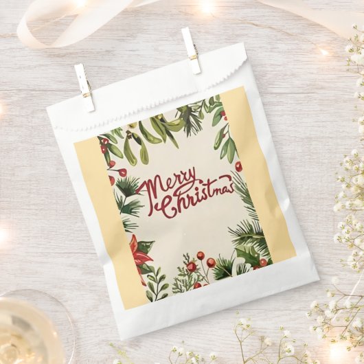 Vrolijk kerstpapier tas bedankzakje (Geknipt)