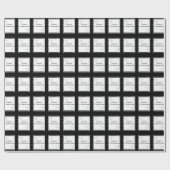 Vrolijk kerstpapier zwart-wit cadeaupapier (Vlak)