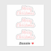 Vrolijk kerstpastel roze trendy minimalist sticker (Vel)
