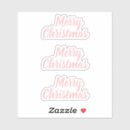 Vrolijk kerstpastel roze trendy minimalist sticker