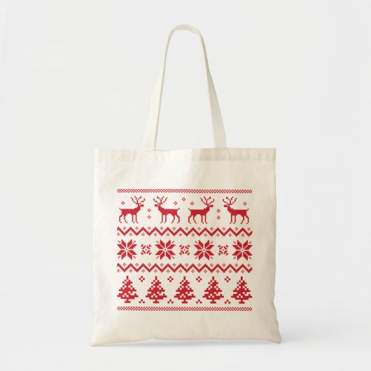 Vrolijk kerstpatroon 4 tote bag (Voorkant)