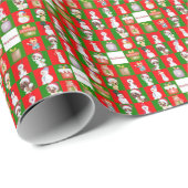 Vrolijk kerstpatroon cadeaupapier (Rol Hoek)