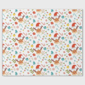 vrolijk kerstpatroon cadeaupapier (Vlak)