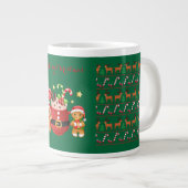 Vrolijk kerstpatroon, kerstcadeaus extra grote beker (Voorkant rechts)