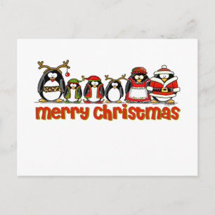 Vrolijk kerstpinguïns feestdagenkaart