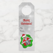 Vrolijk kerstplezier Skeleton Ornamenten in Circle Flessenhanger (Voorkant)