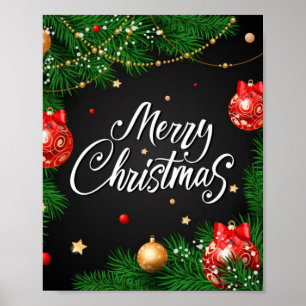 Vrolijk kerstposter poster