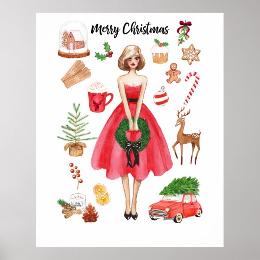 Vrolijk kerstPoster Poster (Voorkant)